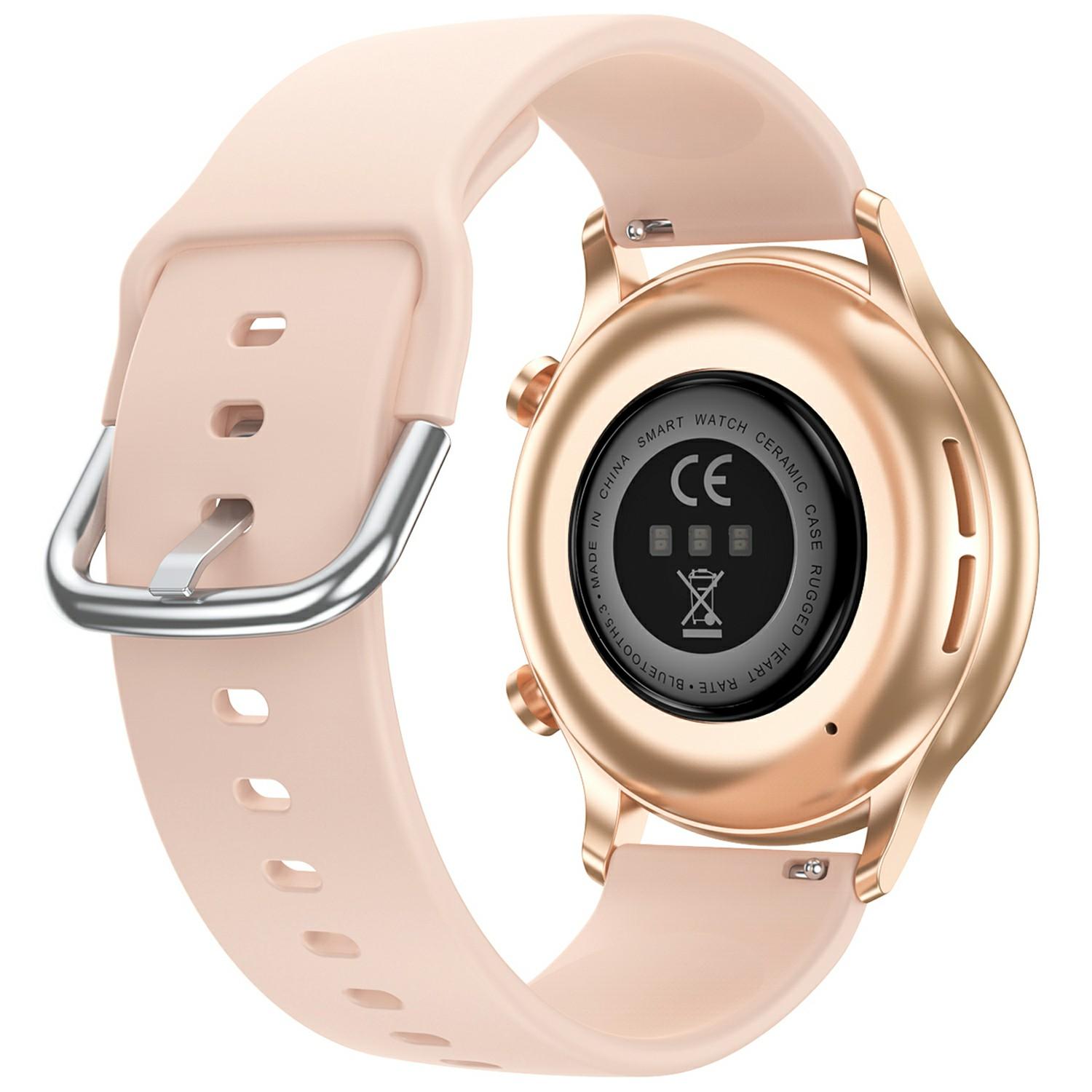 

CY19 1.32 inch AMOLED Screen Bluetooth-compatible Call Ultra-Thin Women Health Monitoring Smart Watch Pink
