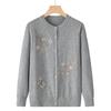 Spring and Autumn Knitted Thin Jacket Female Mother Spring Sweater Cardigan Grandma Clothes