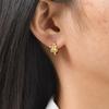 18K Gold Plated Stainless Steel Cubic Zirconia Huggie Hoop Earrings, Hypoallergenic Small Earrings for Women Stylish Jewelry