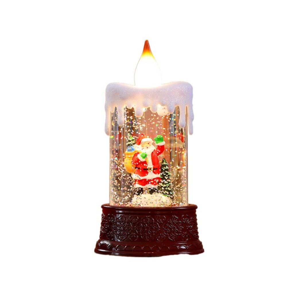 

Kawaii Christmas Glowing Candle Light Battery Powered Christmas Plastic Ornament Christmas Style 1