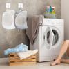 Ouligay 2Pcs Hanging Laundry Hamper Bag, Mesh Hanging Laundry Basket, Foldable Space-Saving Laundry Organizer, Grey & White, Polyester, Portable,
