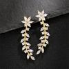 Trendy Flower Earrings for Women Full Paved Sparkling Cubic Zirconia Temperament Sweet Ear Accessories Fancy Gift Jewelry
