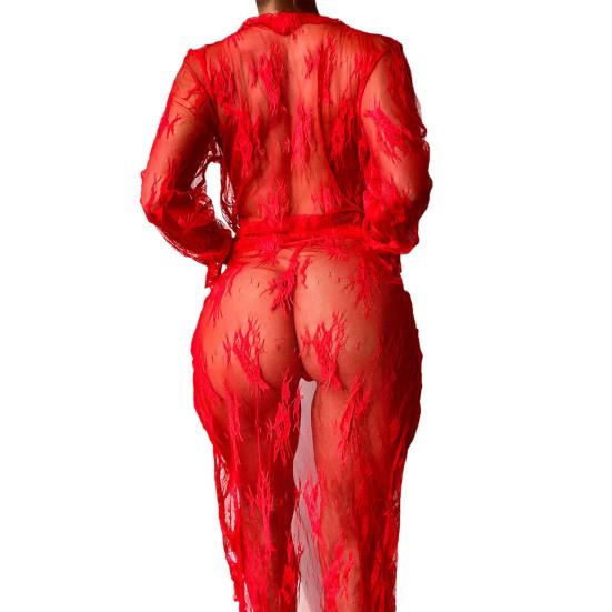 Unique Women Nightgown Ruffled Two Piece Super Soft