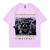 Unhinged Non Binary Raccoon Funny Meme T Shirt Gothic Fashion Vintage Short Sleeve Tshirt Men Women Casual Oversized Tshirts
