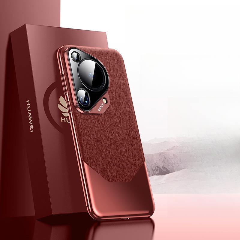 Suitable for Huawei Pura70ultra Mobile Phone Case Ultra-thin Leather Pura70pro + Business Men's P70 Leather Case