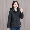 Winter Down Cotton Cotton-padded Clothes Women's Warm Cotton Jacket New Fashionable Solid Color Removable Hat Short Top