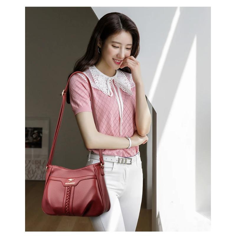 Einfache Retro Damen Schultertasche, Lässige Umhängetasche, Modische Damen Schultertasche, Geeignet für Alltag, Shopping, Pendeln