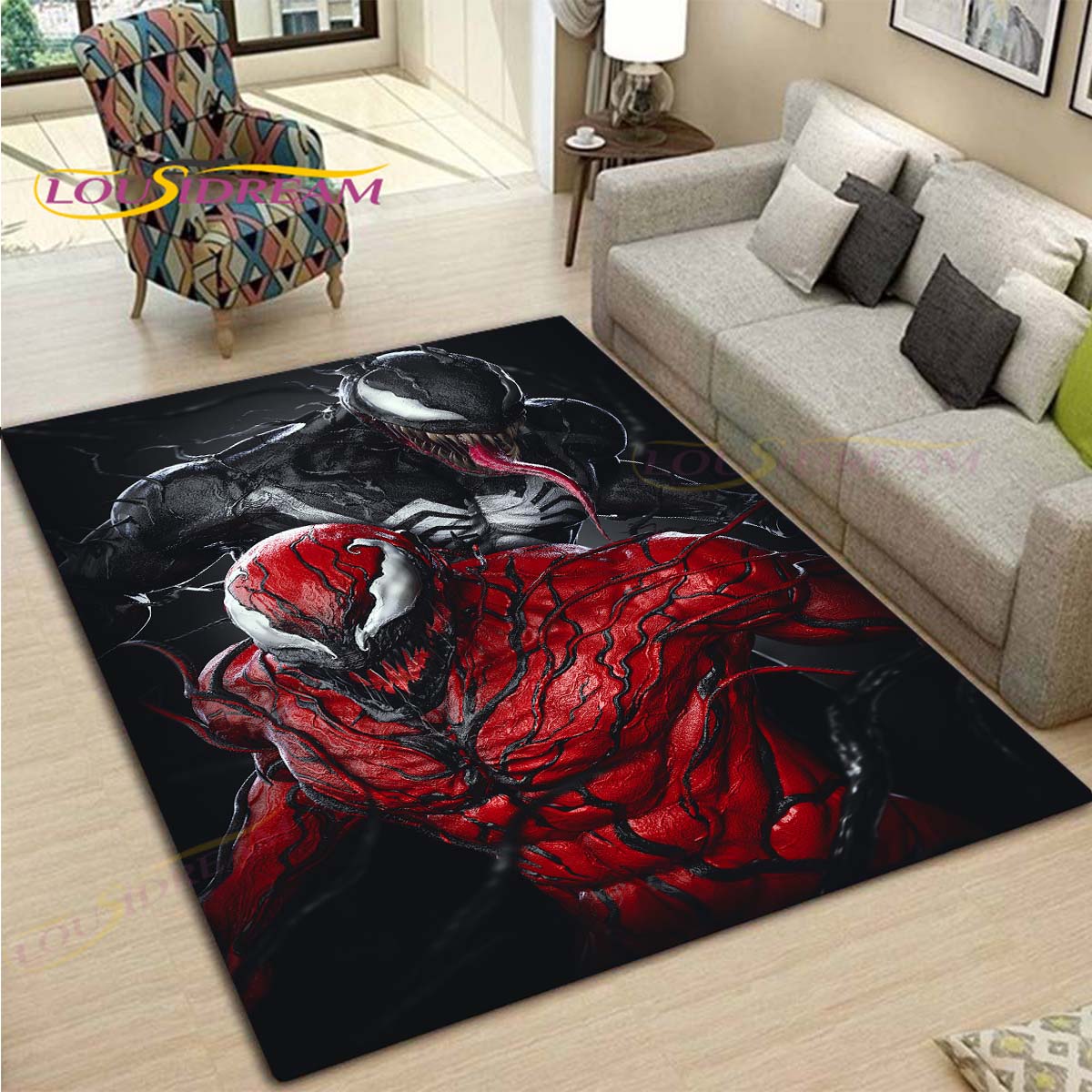 

Килими з візерунком Венома Вітальня Протиковзкий Килим Площадки Дитяча Кімната Килимки Килимок для Йоги Великий Килим Декор 40cm x 120cm