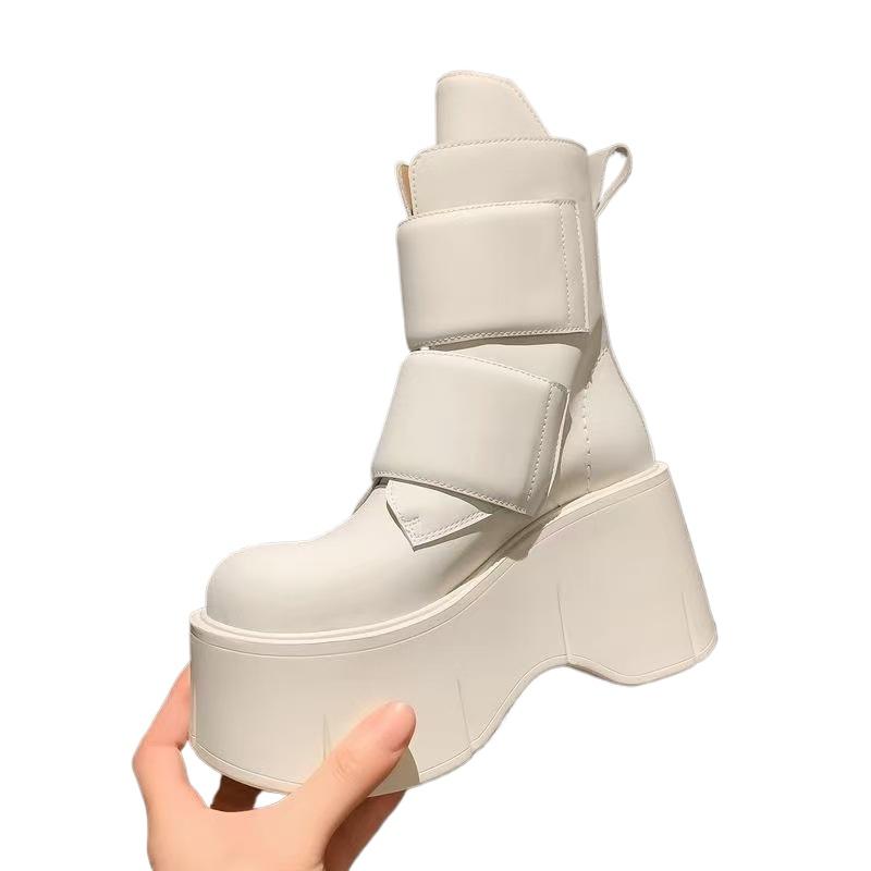 Fashion High Quality Women Boots Platform Ankle Boots Casual Outdoor Botas Anti Slip Boots Fashion Shoes Leather zapatillas de mujer