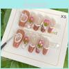 Advanced Orange Pink French Tulip Gypsum Glue False Nail Sticker Uv Nail Art Product Xs/s/m/l