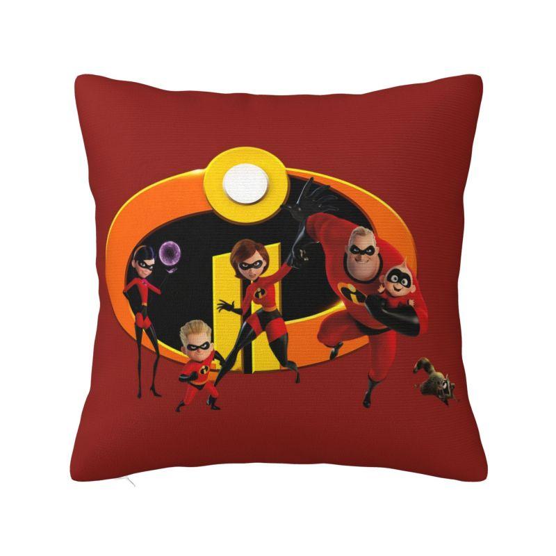 Nordic Style Animation The Incredibles Cushion Cover Polyester Superhero Comedy Throw Pillow Case for Car Square Pillowcase