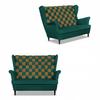 Sofa Canapé Bergère CAROL DUO Scandinave Vert - Marron