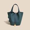 2025 Trending Women's Genuine Leather Cowhide Bucket Bag: Versatile, Top Layer Vegetable Tanned Handbag
