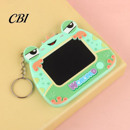 Wiederverwendbares Schreibblock Mini Zeichenbrett Schlüsselanhänger für Kinder, Cartoon Frosch mit Schlüsselring, Hängendes Kritzel Skizze Schultasche LCD Tablet Anhänger