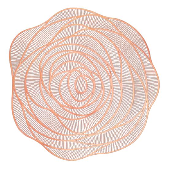 PVC Placemats Heat-Resistant Waterproof Oil-Proof Dining Table Mats Rose Design Decorative Mat for Home Kitchen Bar Restaurant