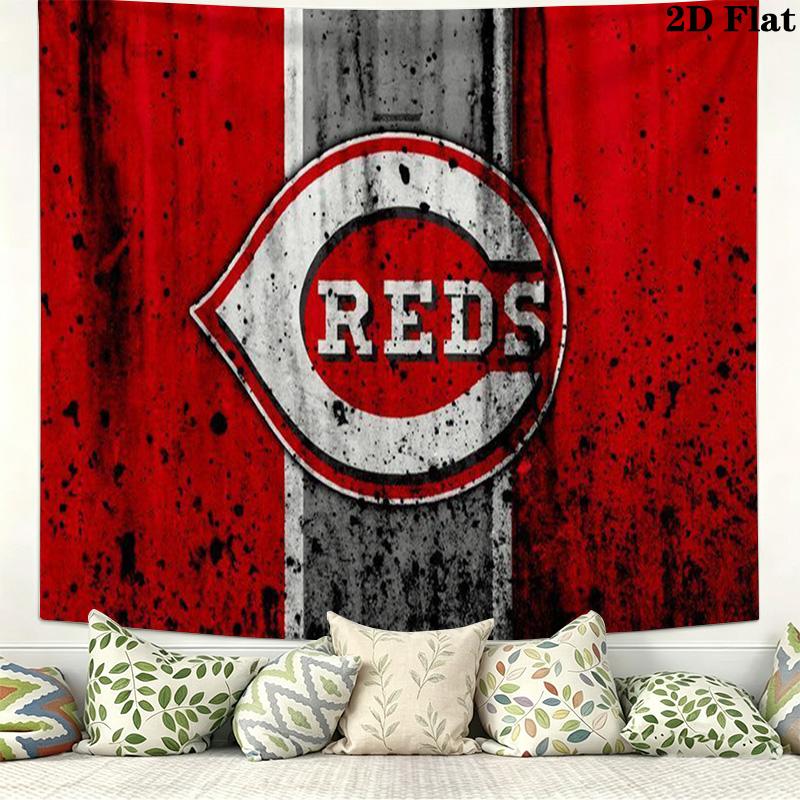 Cincinnati Reds Wall Tapestry Aesthetic Wall Hanging Printed Fabric Blanket Decorative Tapestries for Bedroom Living Room Home Decor