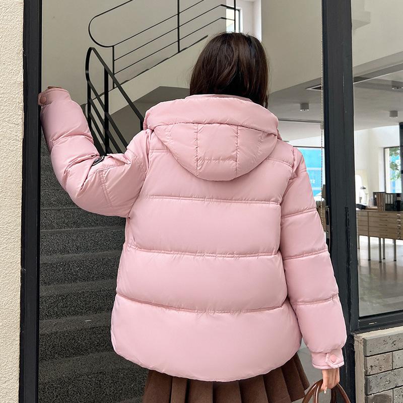 Short down cotton jacket women's Korean version 2025 autumn/winter new product thickened hooded fashionable loose warm padded jacket jacket