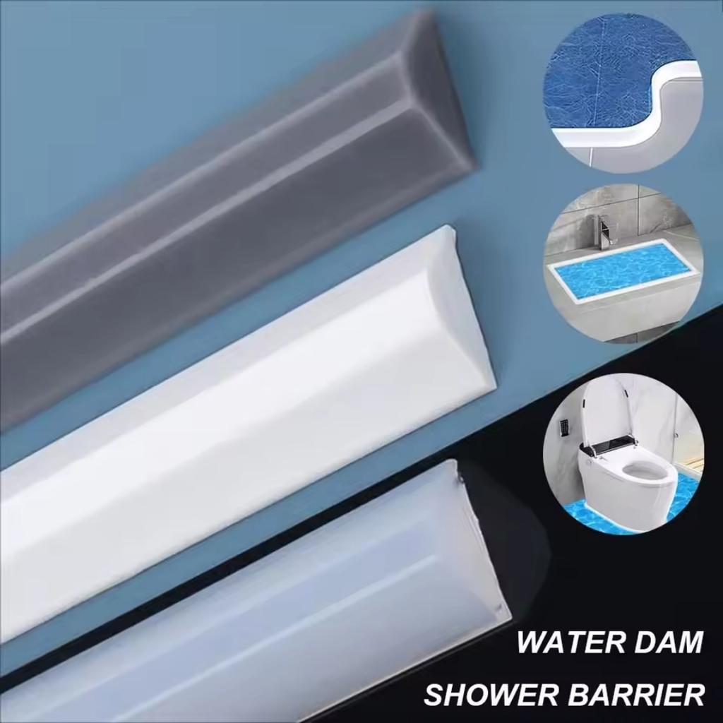 1 Stück Neu Silikon Badezimmer Wasserstopper Trocken Nasse Trennung Dichtungsstreifen Selbstklebend Duschabfluss Spritzschutz Wasserbarriere