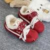 Women's Board Shoes 2026 Winter New Plush Comfortable Warm Cotton Shoes Outdoor Non Slip Lightweight Cross Tied Casual Sneakers