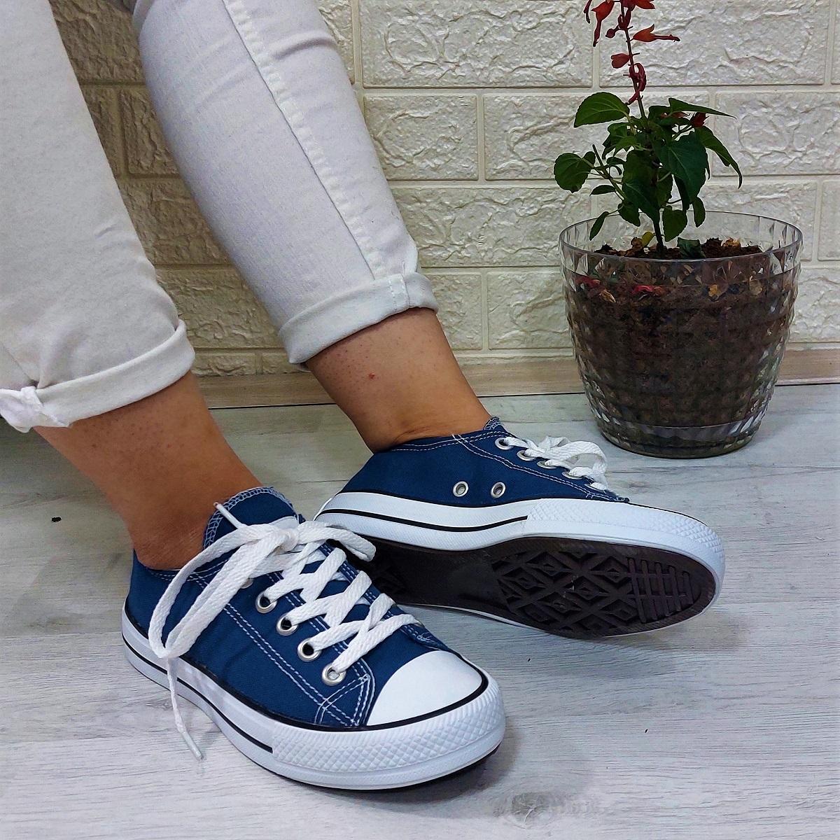 

Fiyra 554 Denim Синие короткие льняные кроссовки унисекс Спортивная обувь 34 синий