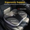 Ergonomic Driver Seat Cushion, Anti-Pressure Memory Foam Chair Pad, Comfort Seat Mat for Long Driving Car Office Use