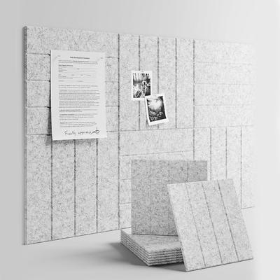 Felt Board Tiles Large Cork Board Alternative with Adhesive Tabs Thick Slat Wall Panels for Office Decor Push Pin Board