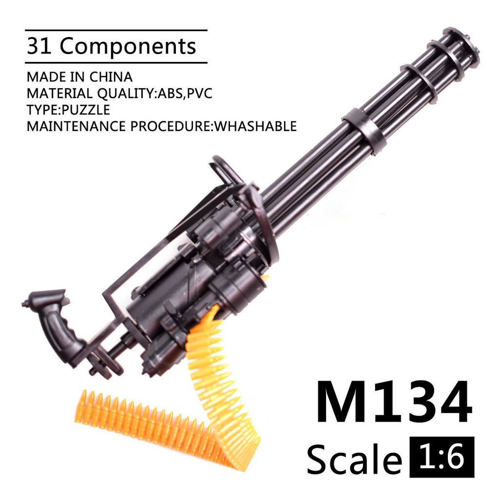 1:6 Scale Toy Mini Gun Model M134 MG42 AK47 98K Rifle Puzzles Building Bricks Assembly Scene Sandpan Game Toy