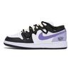 Jordan Air Jordan 1 Slip Resistant Abrasion Resistant Low top Vintage Basketball Shoes Men's Black White Purple 553558-131(Team85-)