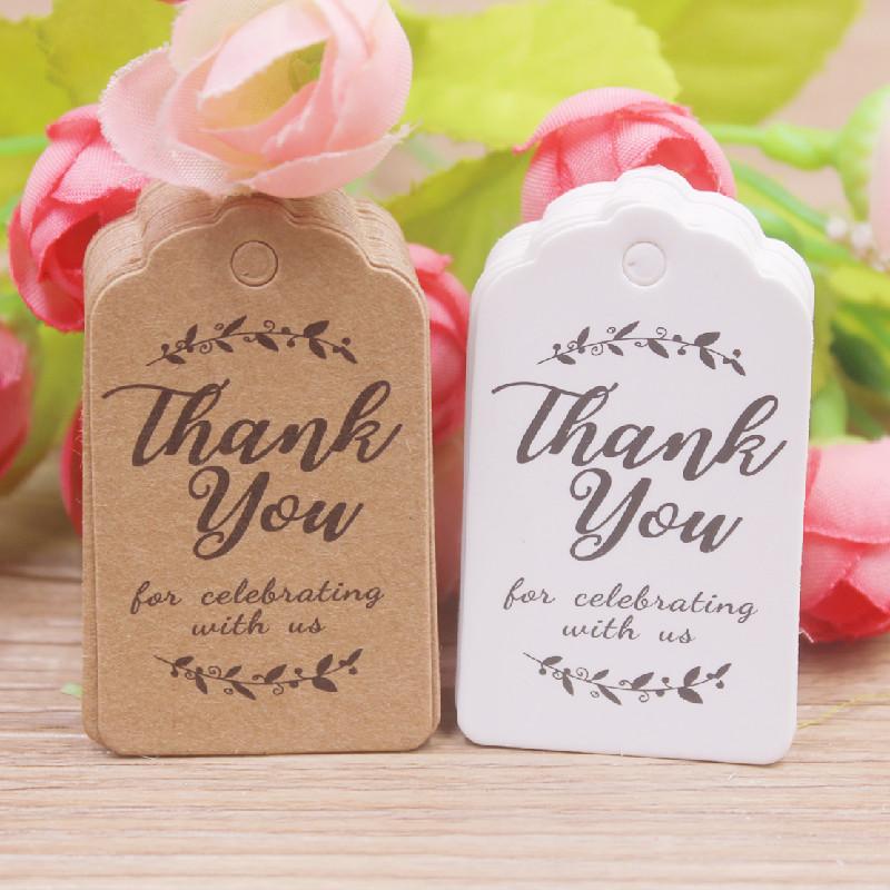 100 Pcs 3x5cm Kraft Paper Brown/white Gift Labels, with 20m Rope, for Wedding, Baby Shower, Christmas Labels, Party Decora