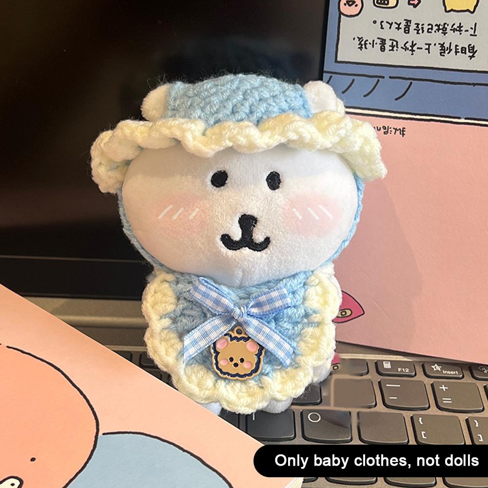 For 13cm Joke Bear Doll Clothes Fashion Clothes Hat Doll Clothes Color Match Triangular Scarf Dolls Accessories Cute Decoration Little Clothes