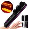USB Charging Ceramic Hot Comb 360°Anti-Scald Ionic Straight Hair Comb  for Women