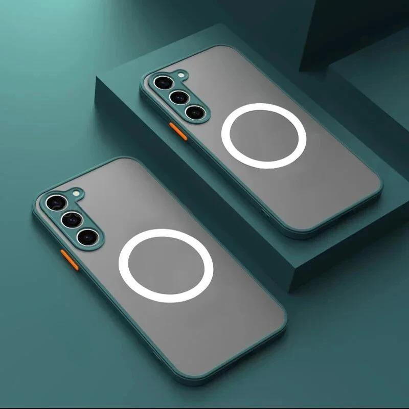 Frosted Matte Magnetic Case For Samsung Galaxy S26 S2 Ultra S24 FE S23 S22 S21 Plus Phone For Wireless Charge Cover