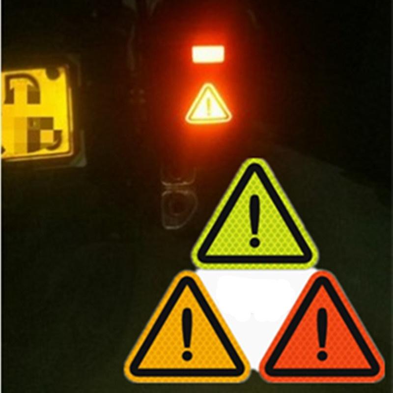 Car 110mm Triangular Reflective Stickers Danger Signs Car Stickers Car Rear Safety Warning Signs Reflective Stickers