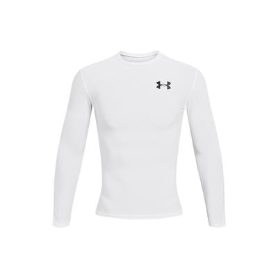 Maglietta da allenamento a maniche lunghe da uomo HeatGear® con stampa logo OG, girocollo, slim fit, top da uomo bianco 1387696-100