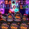 Thickened Neon Pumpkin Disposable Tableware Set Disposable Paper Plate Cup Napkins Friend