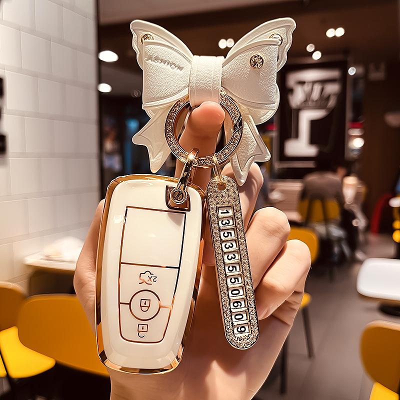 Applicable To Ford Freys Key Cover Fox Collar Wing Tiger Winning Ruijie Yibo Mondeo Car Key Case Key Cover