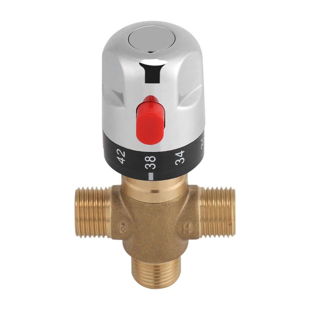 Acogedor Brass Thermostat Mixing Valve G1/2" Practical and Durable Temperature Control for Multi-Purpose Bathrooms and Kitchens