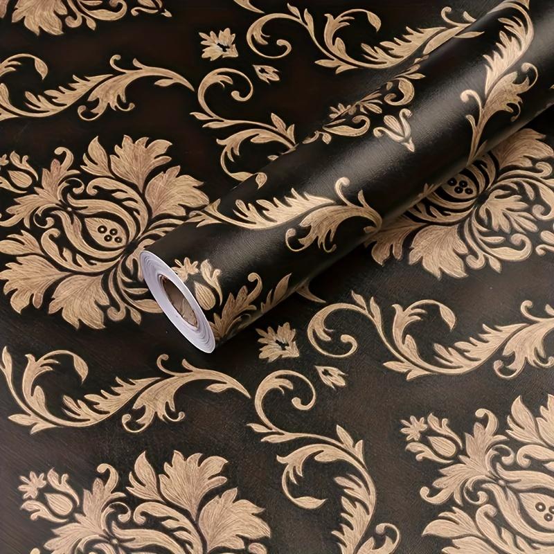 1 Roll Waterproof European Wallpaper Self Adhesive Flower Pattern for Hotel Bedroom Dormitory Home Wall Decor