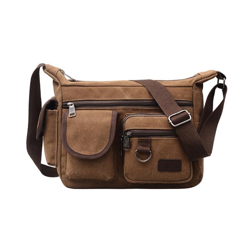 High-End Men's Retro Canvas Messenger Backpack & Shoulder Sports Bag