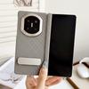 Checkered Veneer with Metal Rotating Bracket Holder Phone Case For Huawei Mate X7 Slim Protective Cover