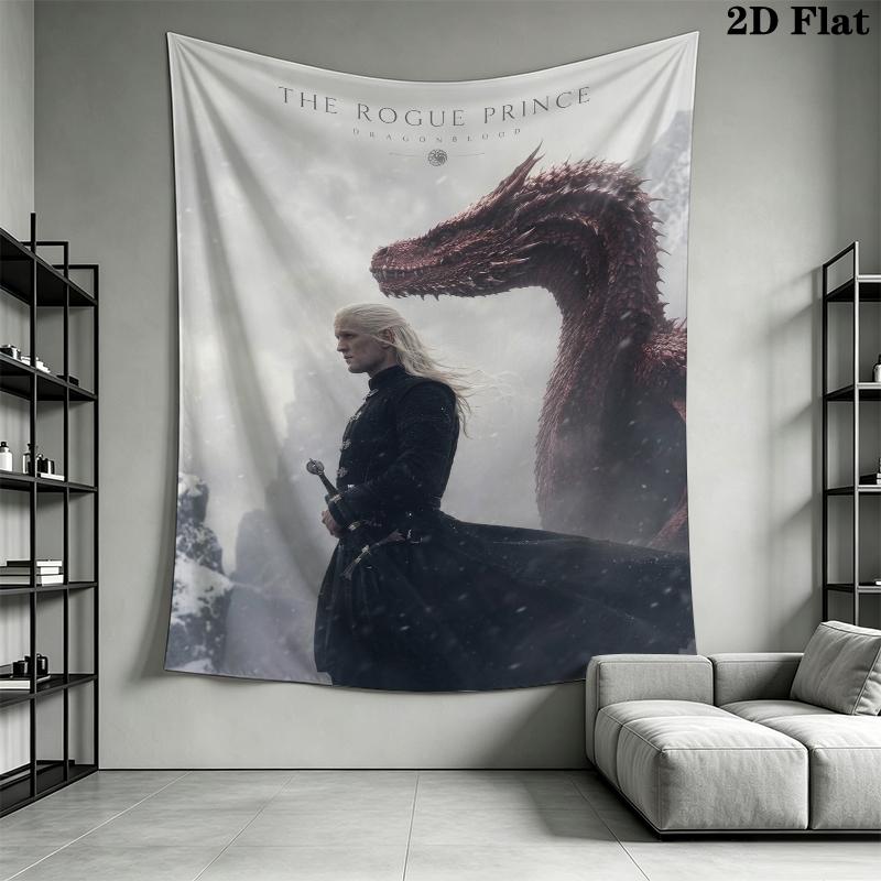 Tapiz de Pared de Daemon Targaryen Colgante de Pared Estético Manta de Tela Impresa Tapices Decorativos para Dormitorio Sala de Estar Decoración del Hogar