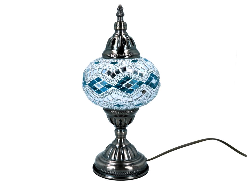 Lampa Stołowa Nocna Szklany Klosz Mozaika Wielokolorowa Orientalna Dom