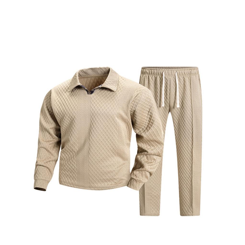 Men's Casual Twill Color Two Piece Set Everyday Outfit