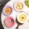 Ins Style Ceramic Flower Plate Creative Household High Value Salad Pasta Fruit Plate Deep Soup Plate Vegetable Plate Dinner Plate