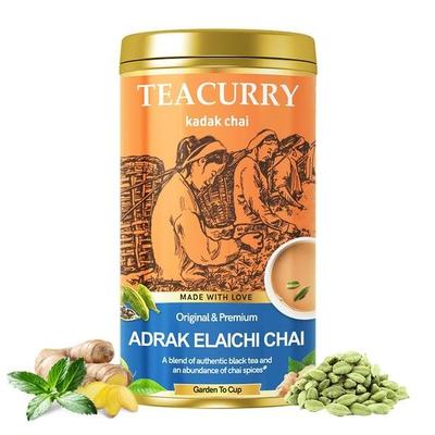TEACURRY Adrak Elaichi Chai (100 Grams) - Traditional Chai with Rich Masala | Natural Ginger, Elachi Tea