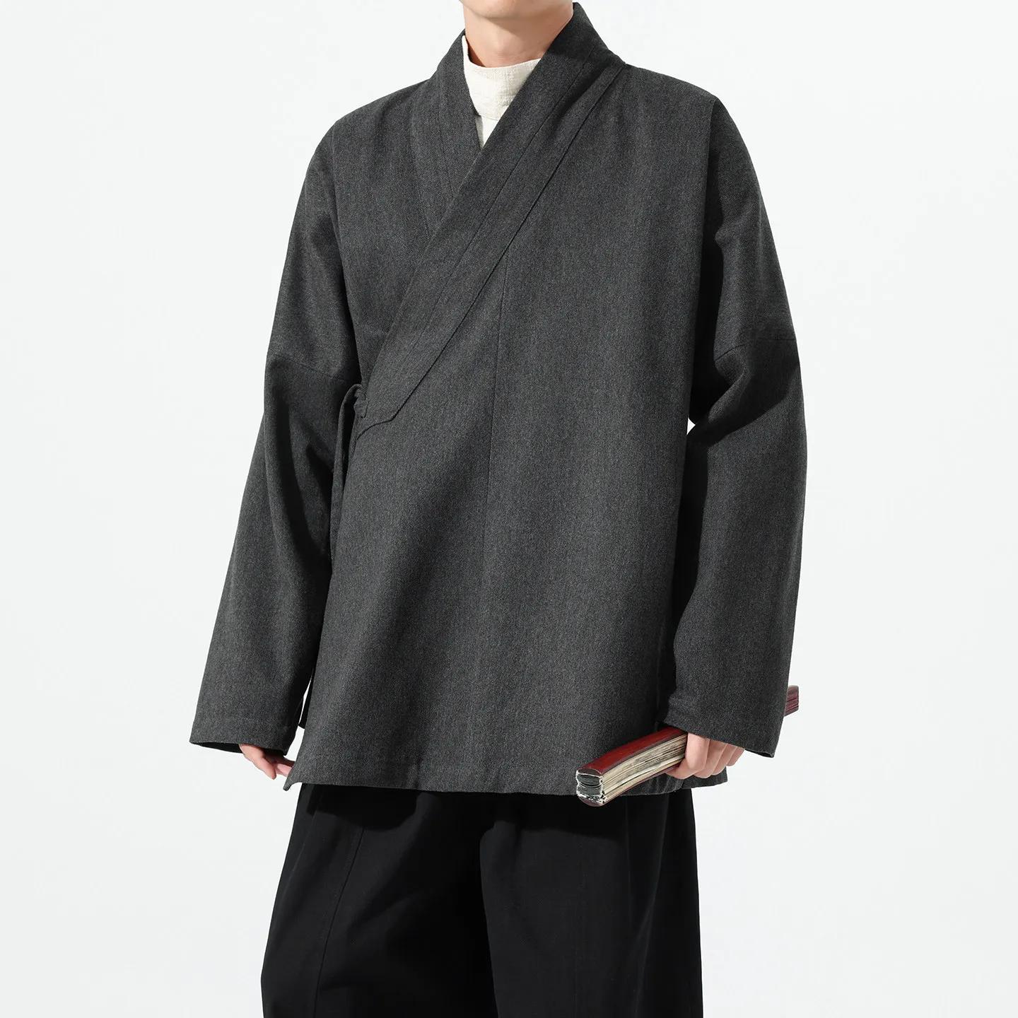 Ķīniešu stila vīriešu matēta Hanfu jaka