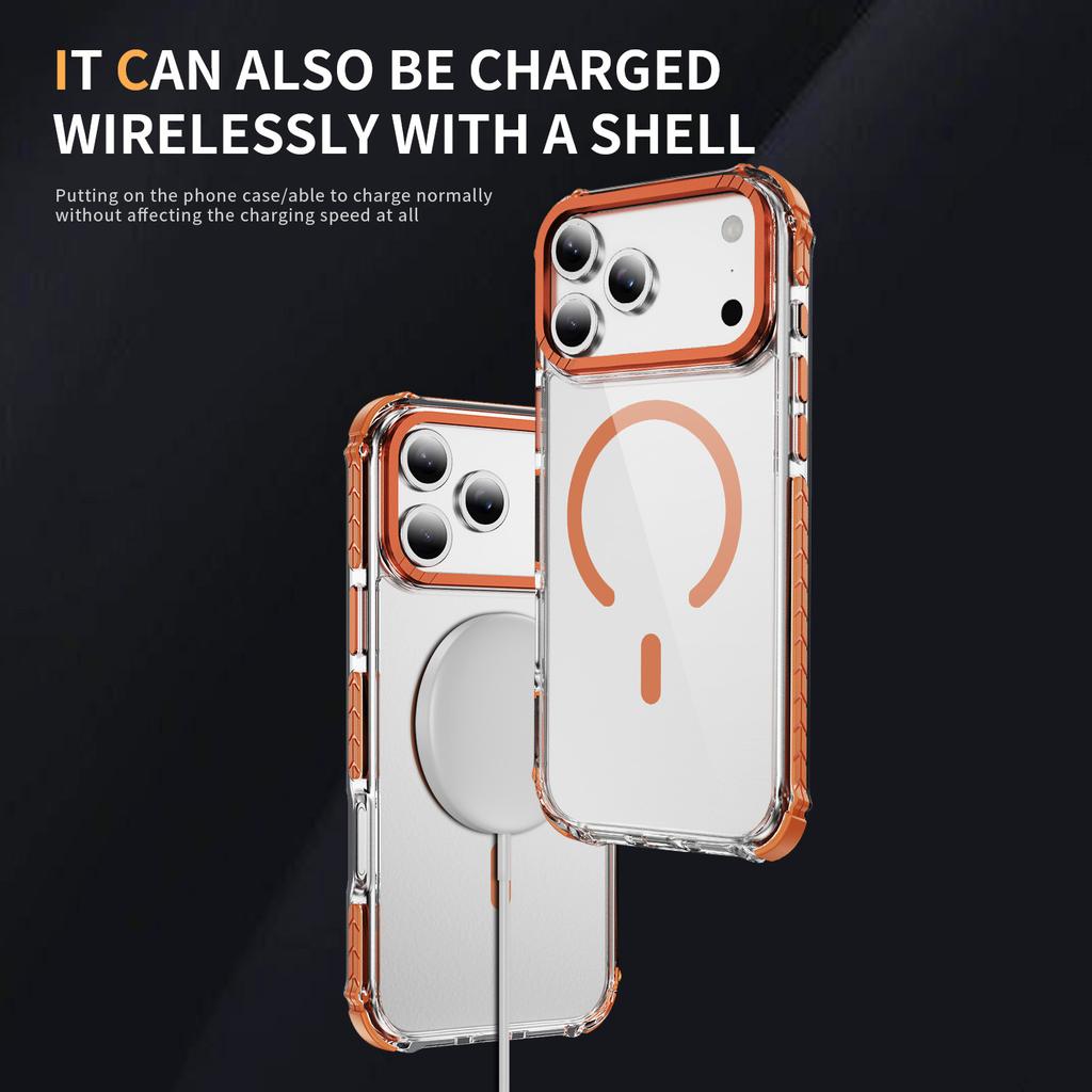 Für 17promax Handyhülle Transparent Hardware-Taste Magnetische Saugkraft für Apple Handyhülle Leichter Luxus High-End