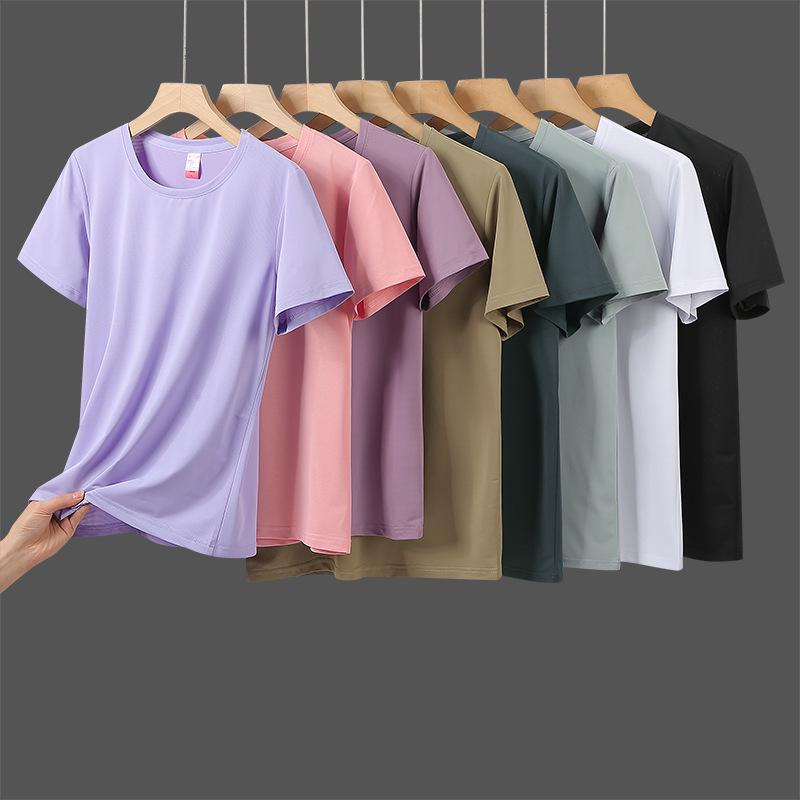 2025 Women's Quick-Dry Ice Silk Round Neck T-Shirt - Summer Outdoor Sports with Mugwort Mosquito Repellent