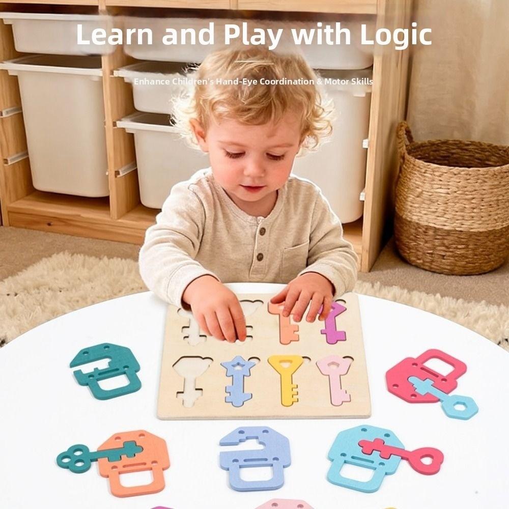 Wooden Locks Keys Montessori Educational Toy Fine Motor Skills Training Toy  Parish Activities