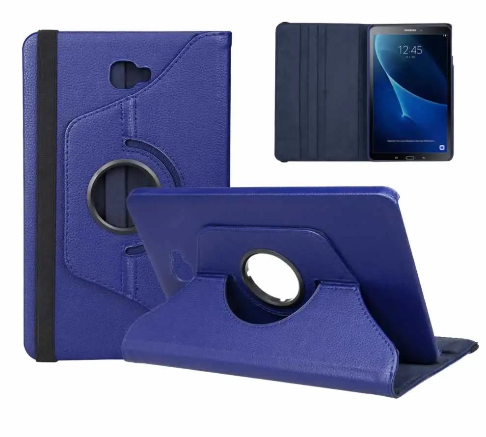 Pour Samsung Galaxy Tab A 10.1 SM-T580 T585 Support Rotatif à 360 Degrés Coque de Protection pour Tablette Funda Coque bleu foncé